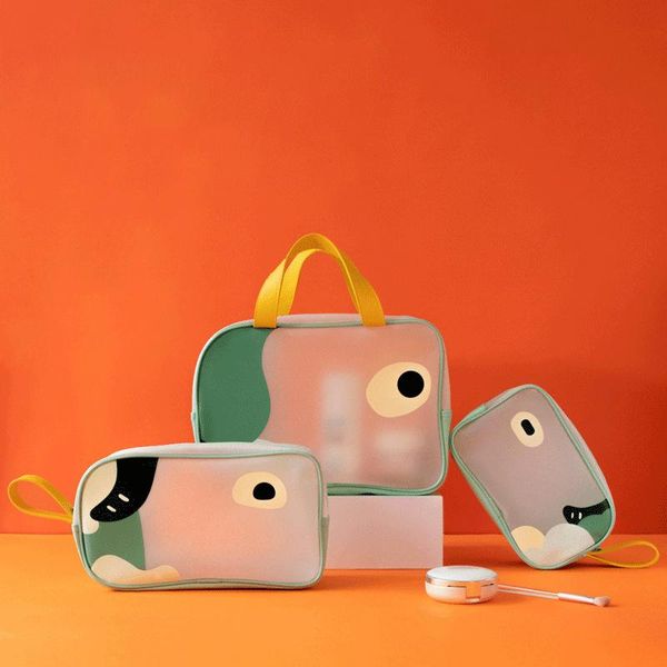 

cosmetic bags & cases cartoon portable bag tpu transparent toiletry supplies travel with zipper handle strap waterproof storage k2