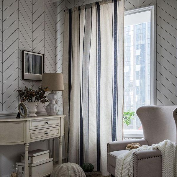 

curtain & drapes bohemian ripple printing golden curtains for kitchen window living room bedroom with black tassel cotton linen finished