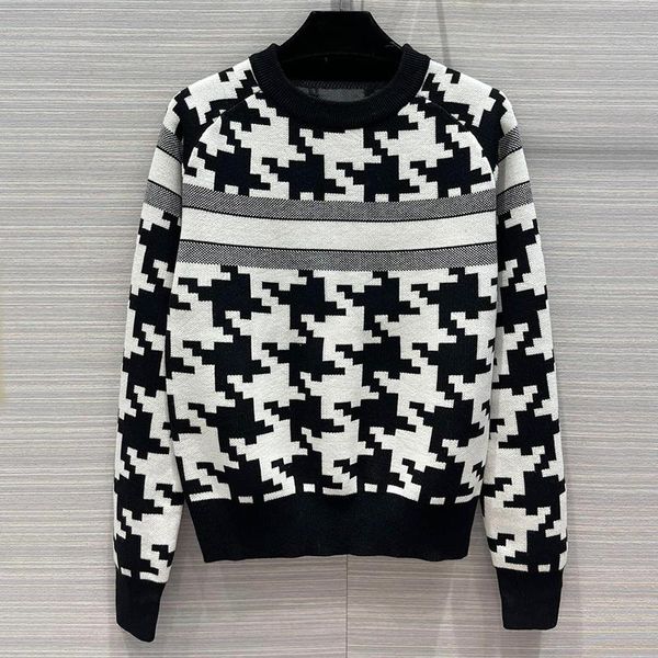 

women's sweaters classic black white big houndstooth fashion 88% cashmere sweater women long sleeve soft jumper lady 2021 winte, White;black