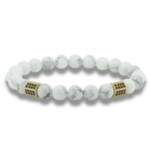

charm bracelets micro pave black cz beads gold hand bracelet nature stone beaded for men woemn jewelry pulseras mujer bijoux, Golden;silver