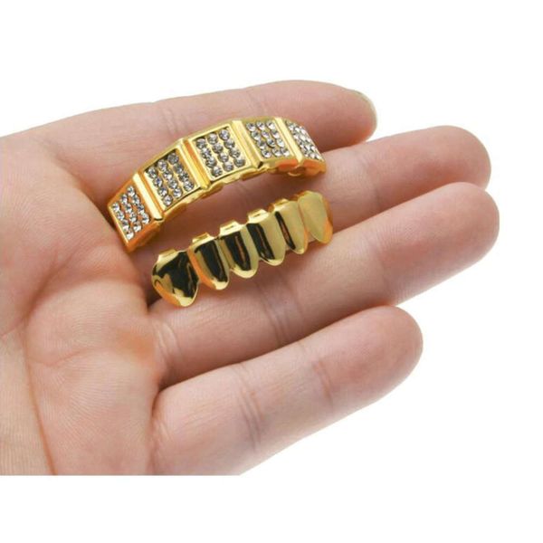 

bling grillz real electroplated hip hop gold square round drill braces, Silver