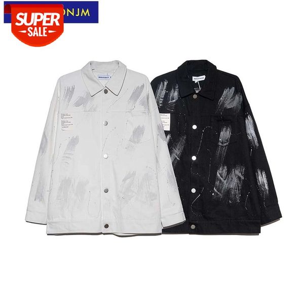 

uncledonjm paint printing mens jacket hip hop hand-painted fashion clothing trends japanese men zb-40534 #n35y, White;black