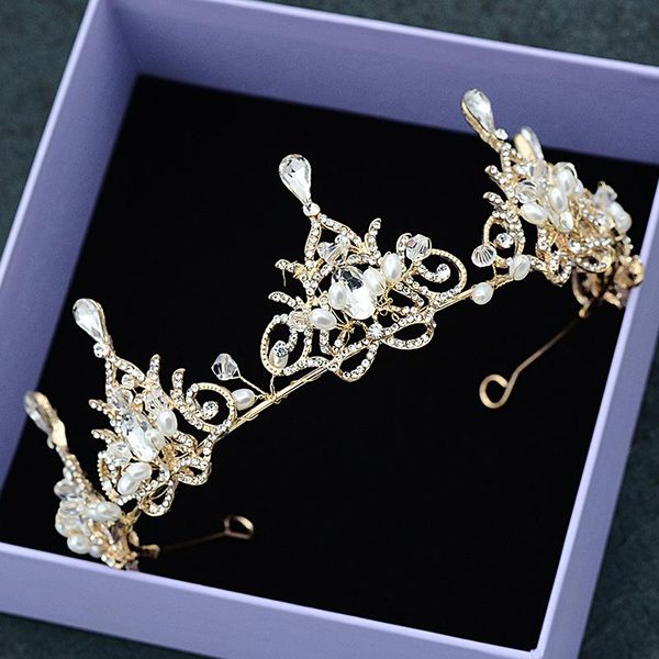 

hair clips & barrettes luxurious and simple grand crown marriage wedding dress toast clothing accessories po studio pography ornament, Golden;silver