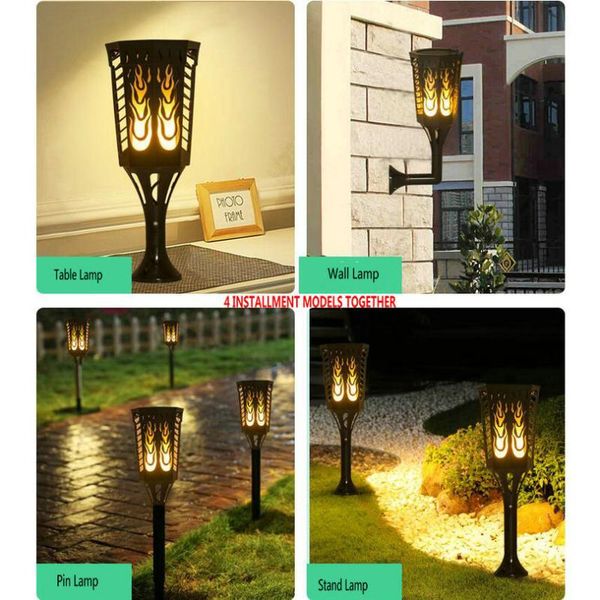 

furniture accessories hq ol1 table/wall/pin/stand lamp 4models waterproof solar led flame effect light outdoor decoration garden