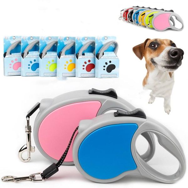 

dog collars & leashes automatic retractable pet traction rope with multiple colors and non-slip function handle suitable for small medium do