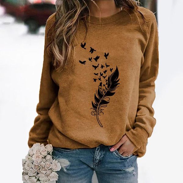 

women's hoodies & sweatshirts women oversize s-3xl fashion winter womens casual long sleeve ladies print sweatshirt materi, Black