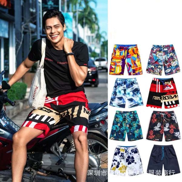 

men's shorts products summer floral large men's beach pants, White;black