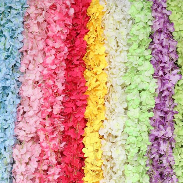

decorative flowers & wreaths 5pcs 2m artificial hydrangea wisteria flower diy simulation wedding arch rattan wall hanging home party decorat