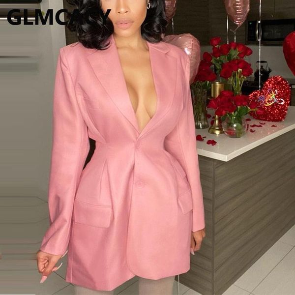 

casual dresses women long sleeve notched lapel pink blazer chic sweet ol sport jacket, Black;gray