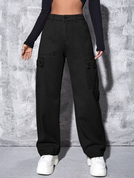 

high waisted cargo jeans c9ys#, Blue
