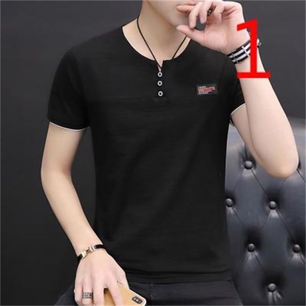 

cotton striped short-sleeved knit small lapel t-shirt pp shirt male 210420, White;black