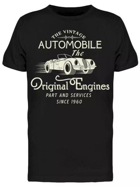 

Automobile Original Engines Tee Men's -Image by Shutterstock, White;black