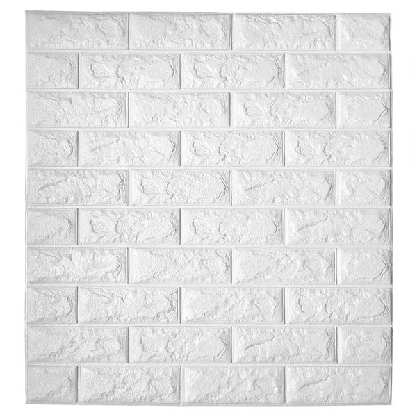 

Art3d 11-Pack Peel and Stick 3D Wallpaper Panels for Interior Wall Decor Self-Adhesive Foam Brick Wallpapers A06003, White