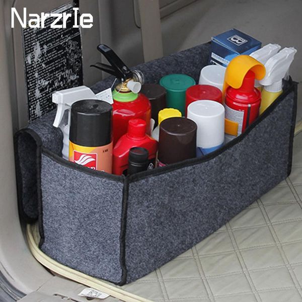 

car organizer trunk soft felt storage box seat woolen stowing tidying large container waterproof bag