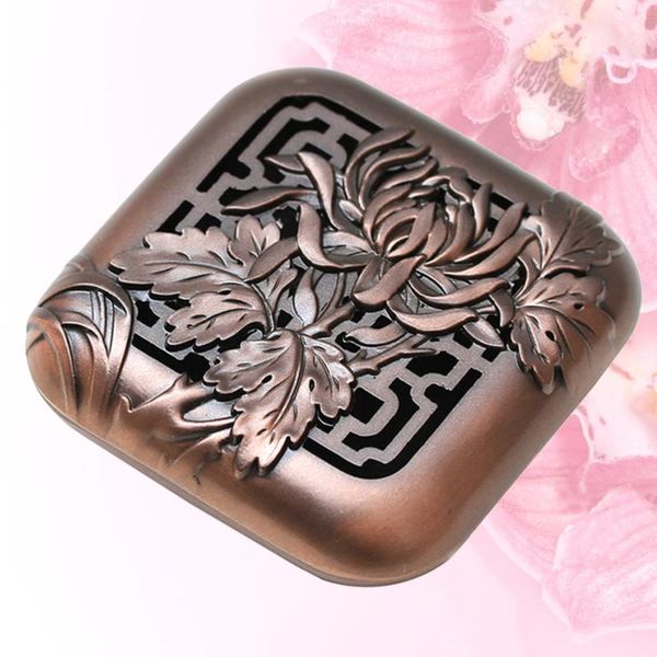 

1pc alloy hollow retro mini sandalwood stove chrysanthemum pattern incense burner tea ceremony utensil household fragrance lamps