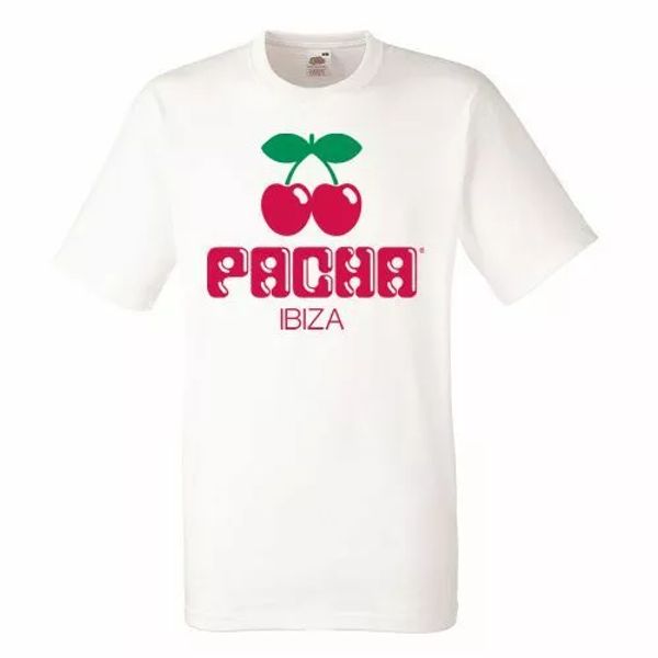 

pacha ibiza white mens t-shirt men rock band tee shirt, White;black