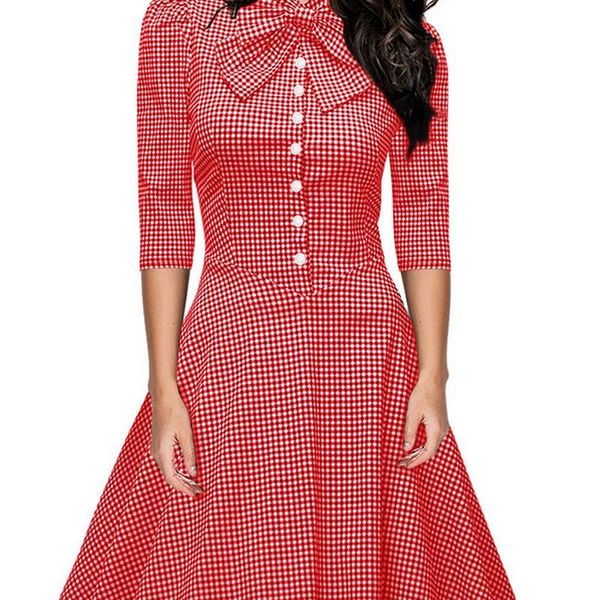 

casual dresses summer lady splicing sleeve dress big roundabout party robe rockabilly 50s women vestidos voile hem size, Black;gray