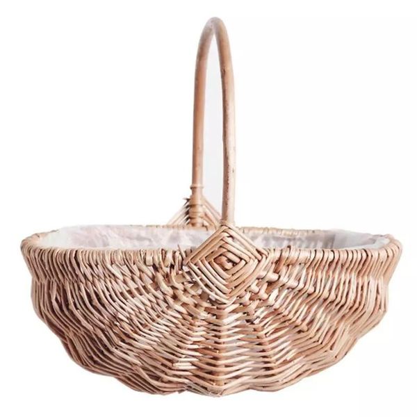 

storage baskets natural rattan woven flower basket pot vase weaving for wedding home organizer with handle