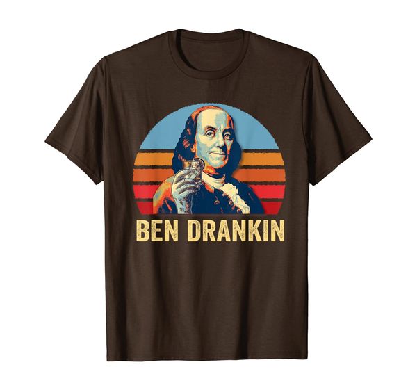 

vintage ben drankin tshirt 4th of july tequila drinking, White;black