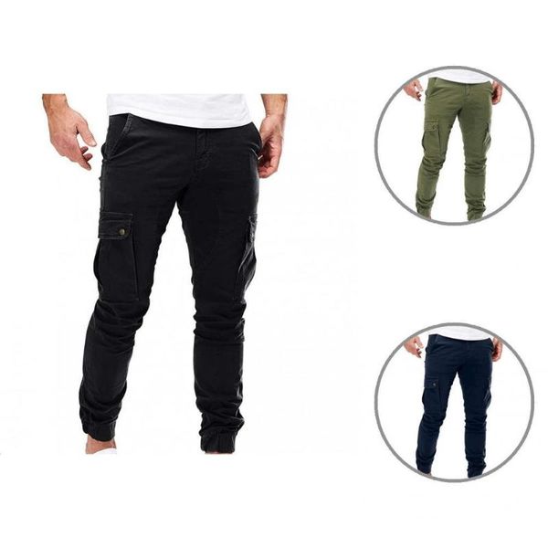 

men's pants sportswear streetwear casual multi pockets cargo for going out, Black