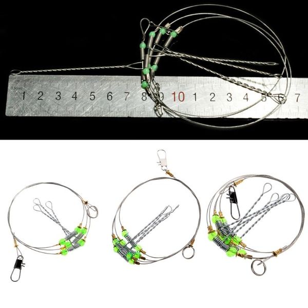 

fishing hooks anti-winding swivel string sea hook steel rigs wire leader fish 124f