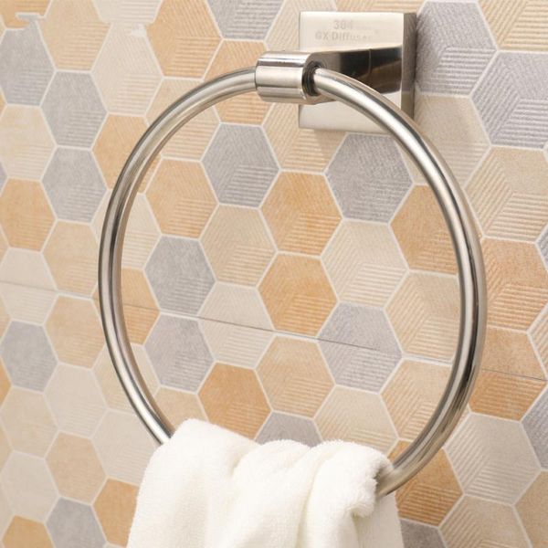 

towel ring silver finished hand rack roll rail bathroom holder wall mounted round toilet furnitures hardware rings