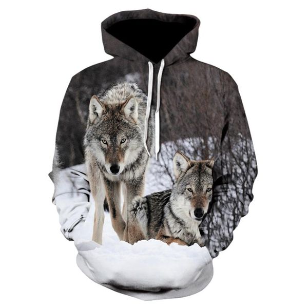 

brand fashion animal 3d printed hoodie, men and women personalized design sweatshirt snow double wolf harajuku hoodie men's hoodies & s, Black