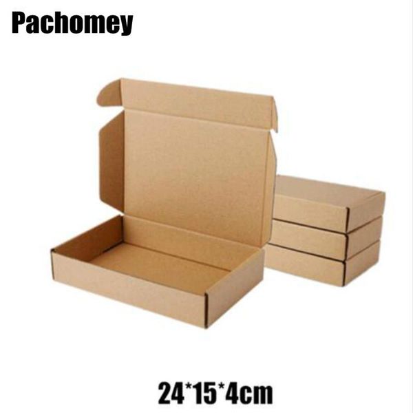 

gift wrap 24*15*4cm 10pcs/lot kraft paper box post pack packaging storage online shopping express boxes mailing pp775