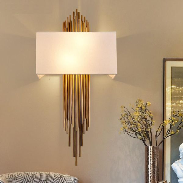

wall lamp modern led bedroom bedside stairs corridor simple light 110v 220v decorative luxury fabric bathroom