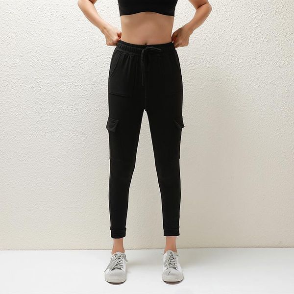 

women high waist harem pants bandage elastic stripe casual 2021 women's & capris, Black;white