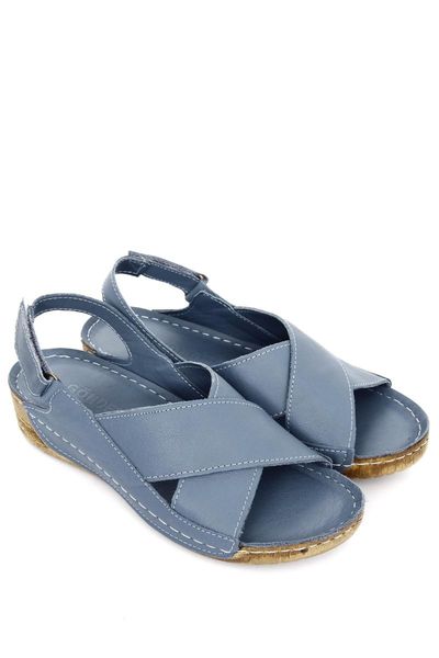 

sandals genuine leather blue antique women 's 42211, Black