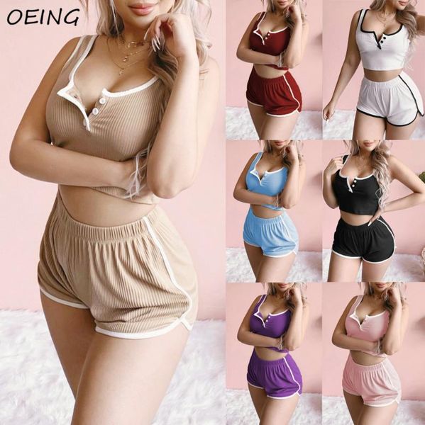 

gym clothing 2021 sport two piece tracksuit fitness set outfit tank and running shorts u neck casual jogging suits for women, White;black