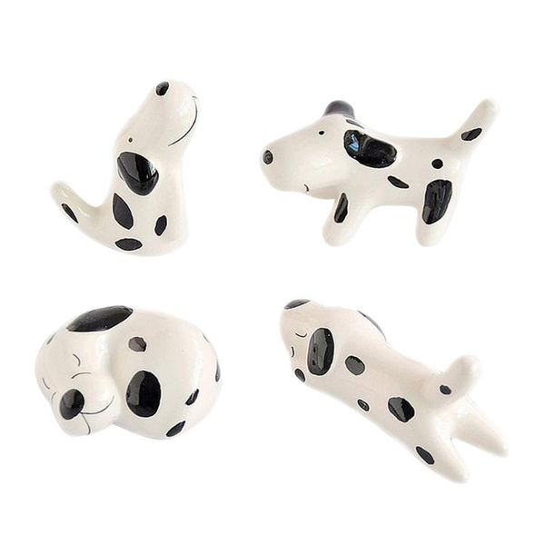 

chopsticks 4pcs spotted dog ceramic rest japanese style stand rack fork holder