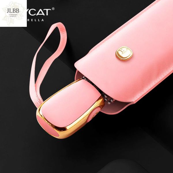 

umbrellas olycat cute umbrella rain women anti uv flat automatic girls colorful portable five folding sun 6k parasol