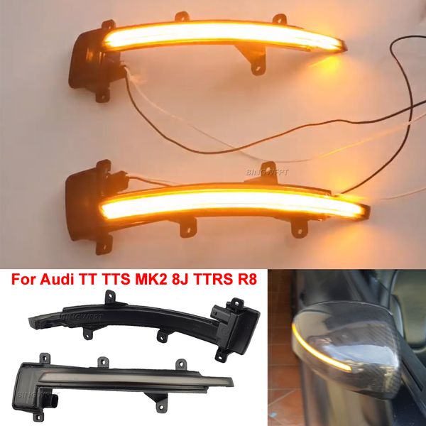

dynamic blinker for audi tt mk2 8j tts r8 2007-2014 led turn signal side mirror lights arrow 2008 2010 2011 2012 2013 ttrs