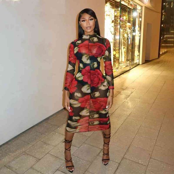 

european and american spring printing mesh dress woman dress dress women 210602, Black;gray