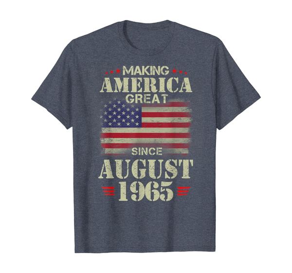 

making america great since august 1965 54 years old t shirt, White;black