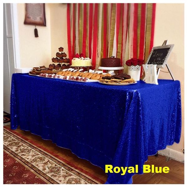 

table cloth 72x72in/90x132in glitter sequin rectangular tablecloth -royal blue for wedding party christmas decoration