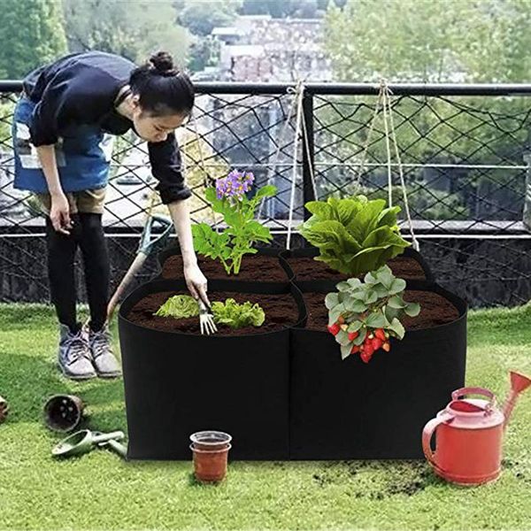 

planters & pots 4 grids planting bag felt planter grow bags vegetable seedling growing garden veget plant