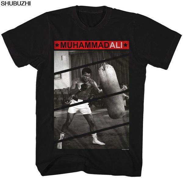 

OFFICIAL Muhammad Ali Training Heavy Bag Men' T-shirt Boxing fashion brand top tees new cotton tshirt sbz1081, Contrast color