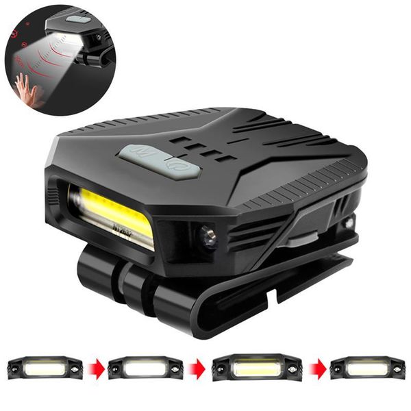 

bike lights 4 gears led sensor headlight hat brim clip portable lamp rechargeable headlamp strap on for camping running