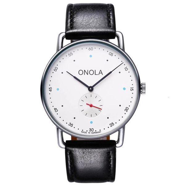 

watch onola ultra thin fashion simple trend men's drainage belt waterproof quartz, Slivery;brown