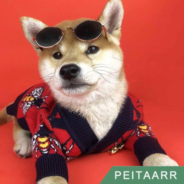 

dog apparel [peitaarr]pet clothing clothes cardigan sweater coat autumn keep warm bee designer luxury small large pet