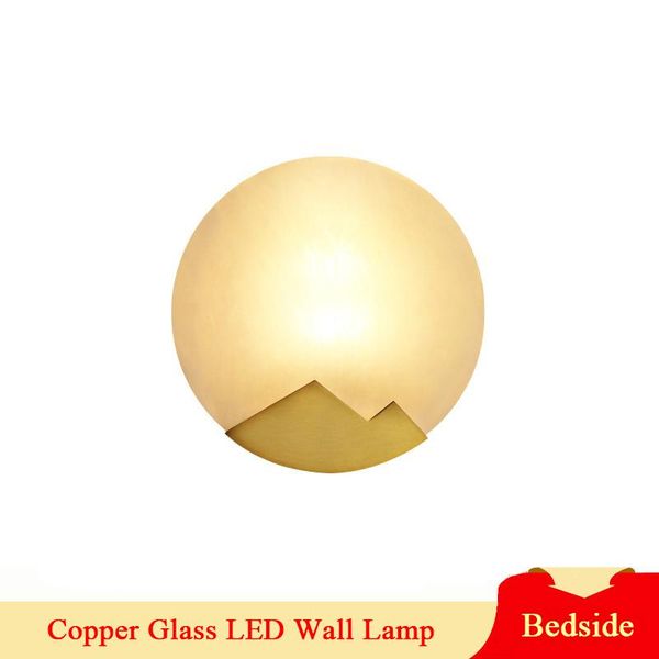 

wandlamp indoor led wall lamp american country copper glass lampshade bedroom bedside decoration e14 light fixtures