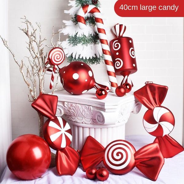 

christmas decorations decoration 42cm long red and white painted candy hanging wedding year 2021 party decor