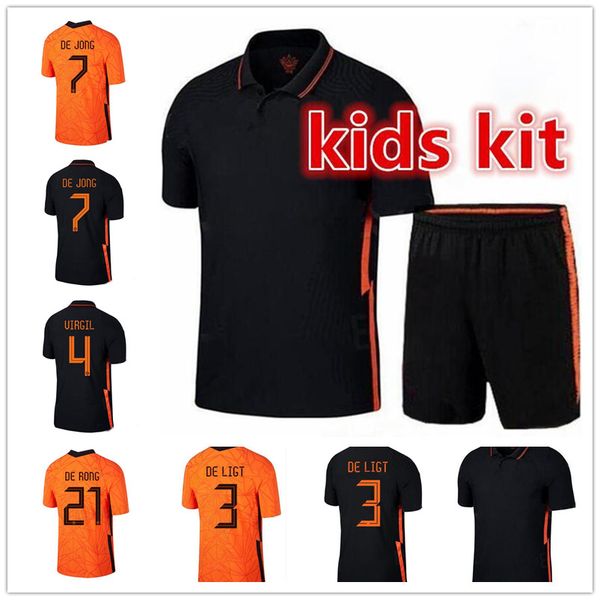 

thailand quality soccer jersey 21 22 f. de jong memphis wijnaldum football shirts men kids kit socks, Black;yellow