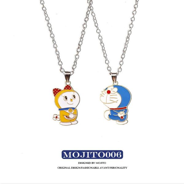 

pendant necklaces trend doraemon anime necklace jewelry gift couple friend, Silver