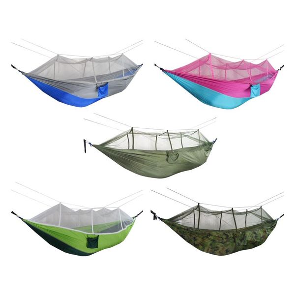 

camp furniture portable camping hammock with mosquito net parachute hanging bed sleeping swing outdoor hiking backpacking travel backyard