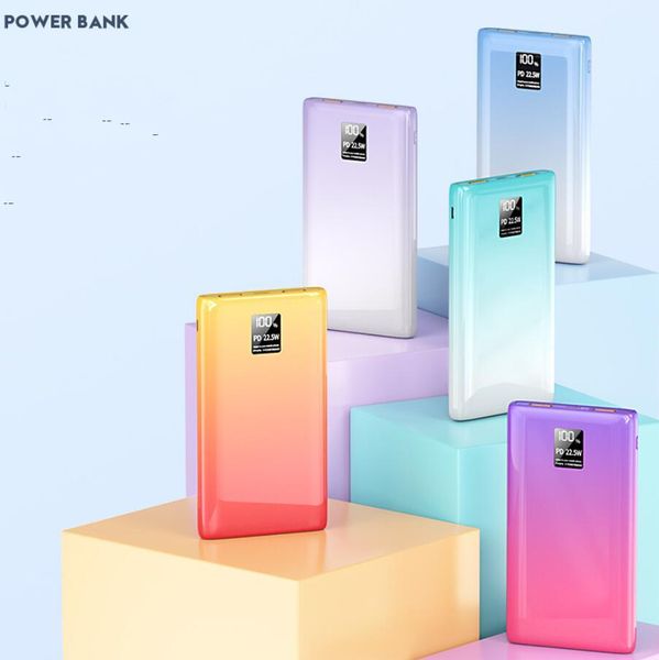 Красочный банк питания 10000 мАч PD 40W Bateria Externa Portable Fast Charger Mini Powerbank Pack для Xiaomi iPhone x 11 12 13
