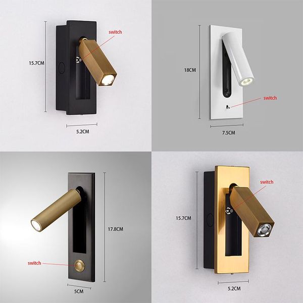 

wall lamp modern led rotatable aluminum sconces light indoor home el bedside bedroom living room decoration illumination